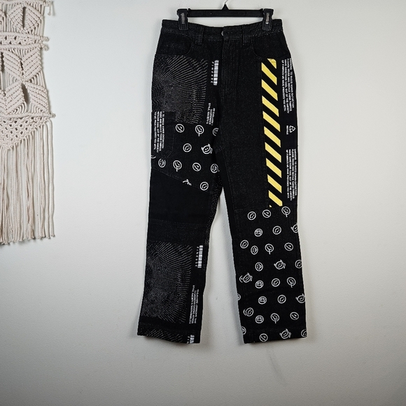 Finesse Jacko Printed Patchwork Pants Jeans size S US 4-6 NWOT Statement - Picture 5 of 11